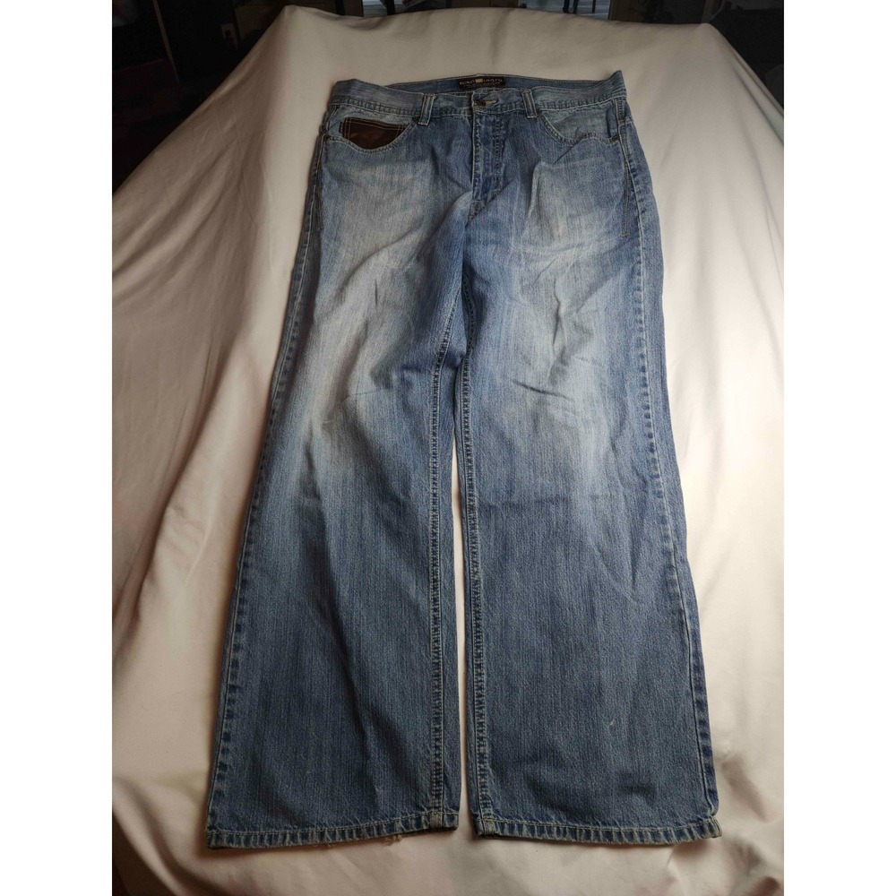 Ecko Unltd Jeans Mens Size 38 Blue Denim Y2K Baggy Skater Relaxed Hip Hop 90s